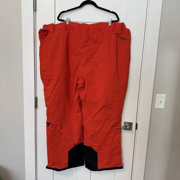 Columbia Ski Pants Mens 6X Cirque Bowl Omni-Tech Omni-Heat Titanium Orange Black